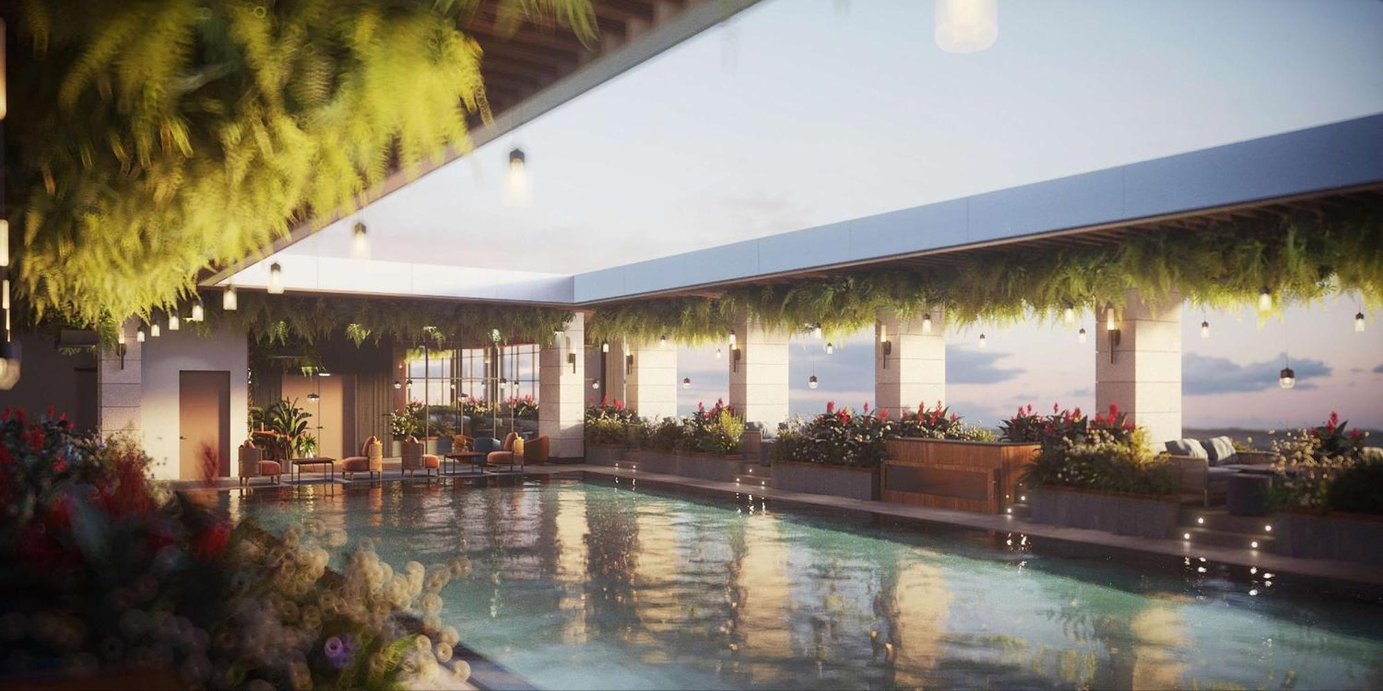 Doubletree By Hilton Doha Downtown Hotel Buitenkant foto The rooftop pool at The Standard East Village