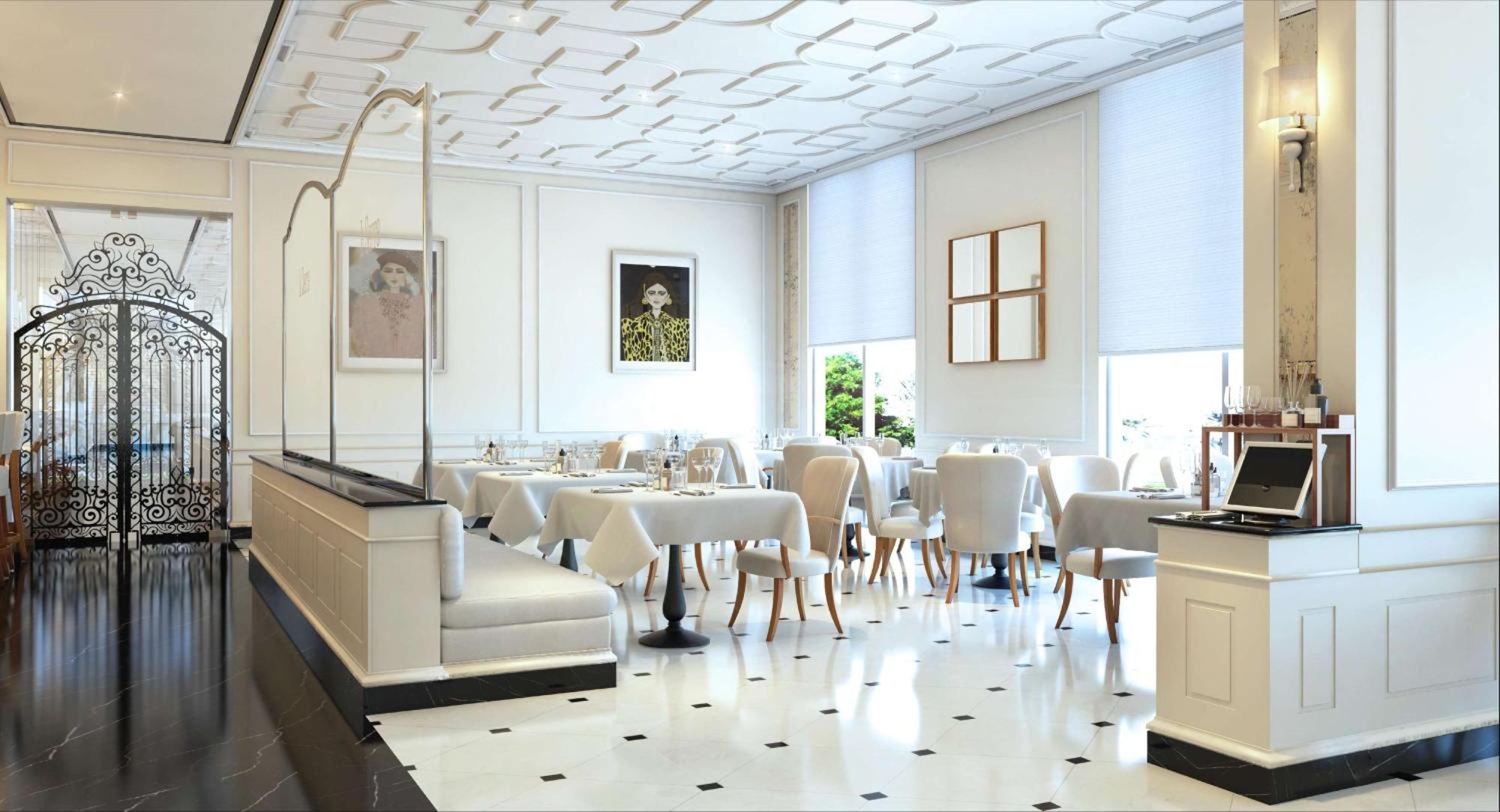 Doubletree By Hilton Doha Downtown Hotel Buitenkant foto The interior of the restaurant