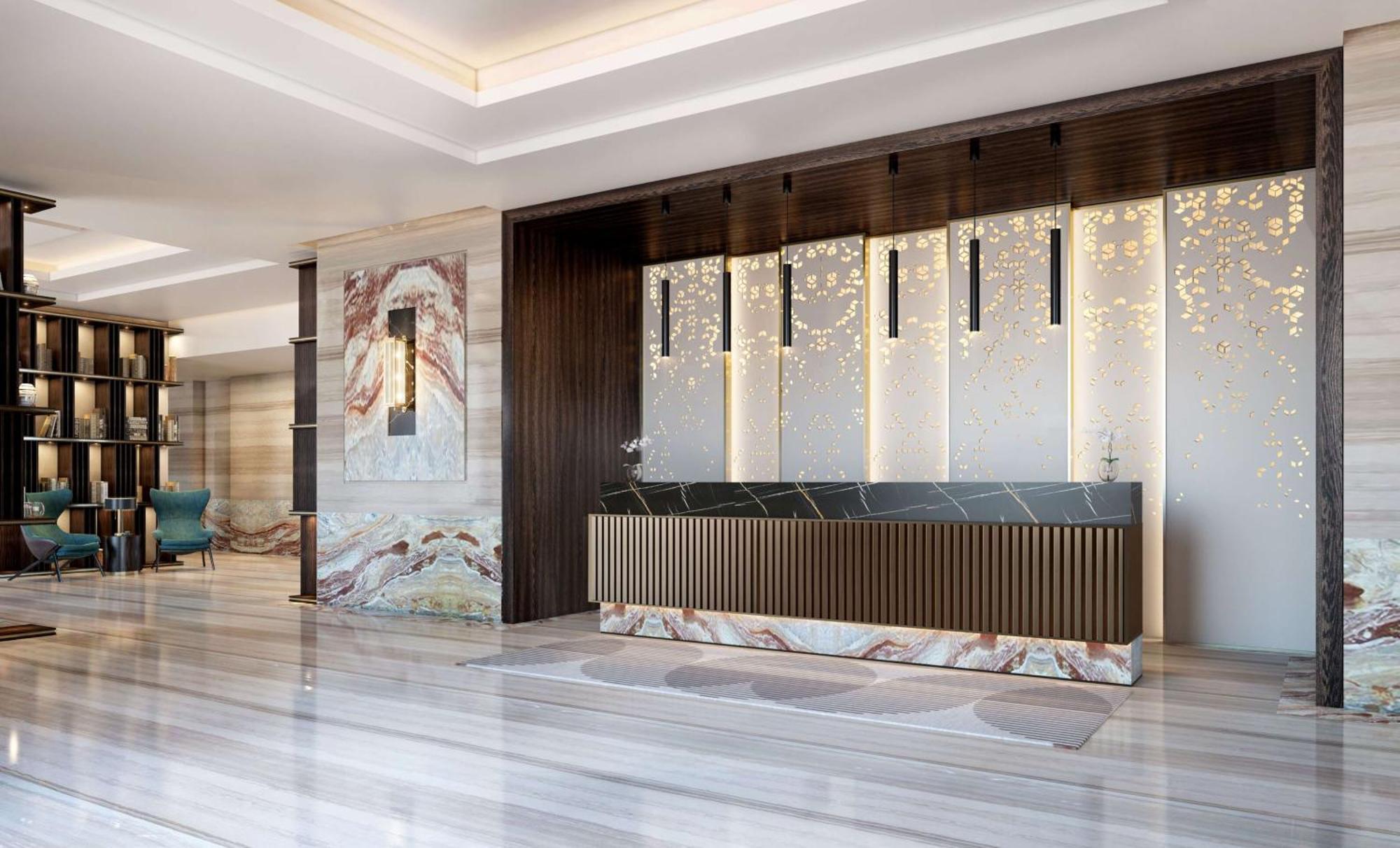 Doubletree By Hilton Doha Downtown Hotel Buitenkant foto The lobby of the hotel